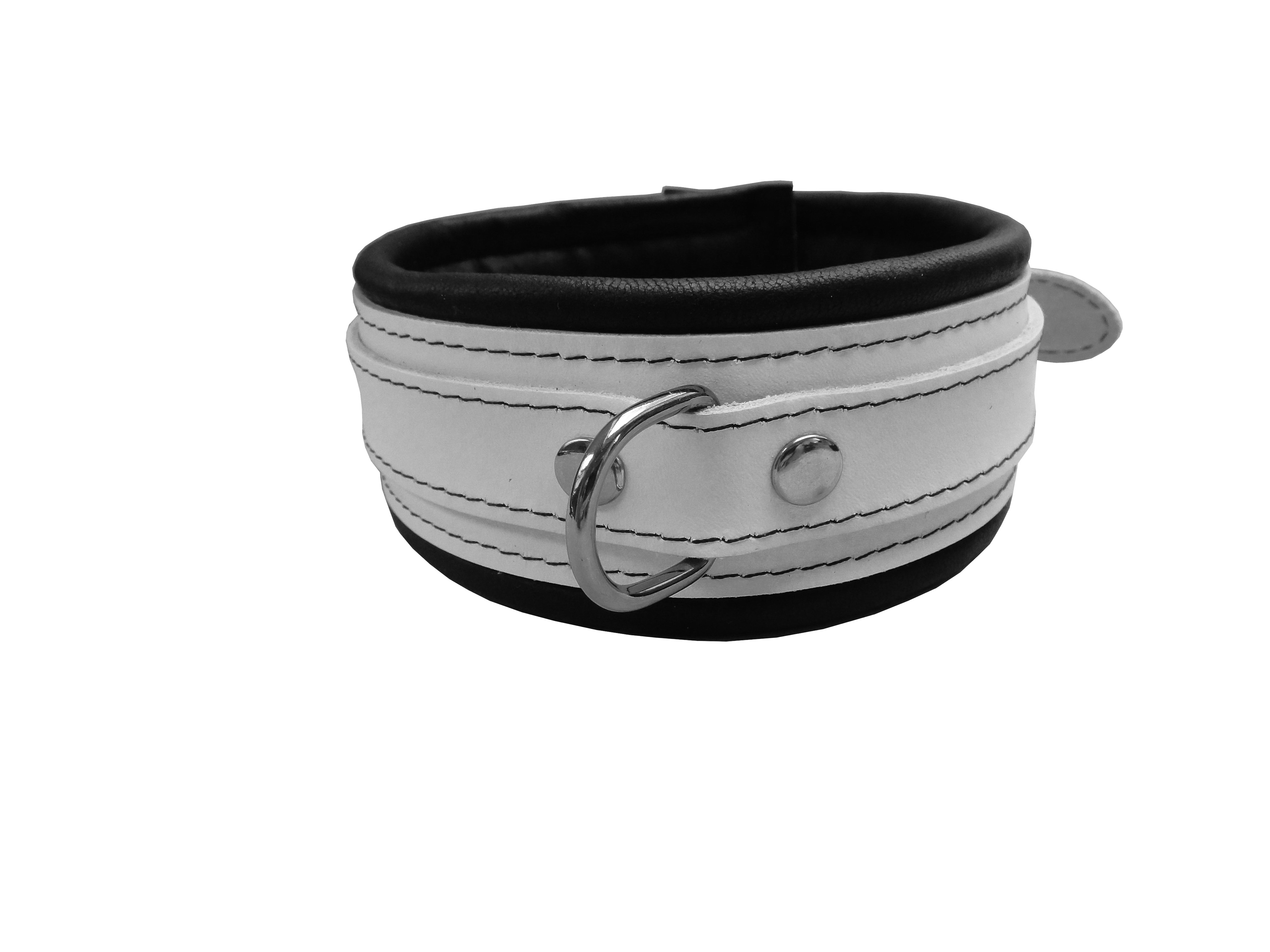 High Quality - Halsfessel schmal schwarz-weiß