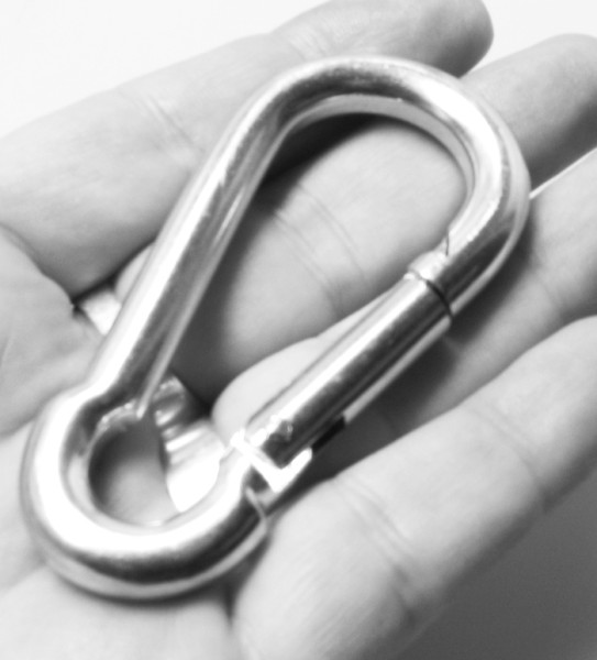 Karabinerhaken silber - 8x80mm - Pack-of-4