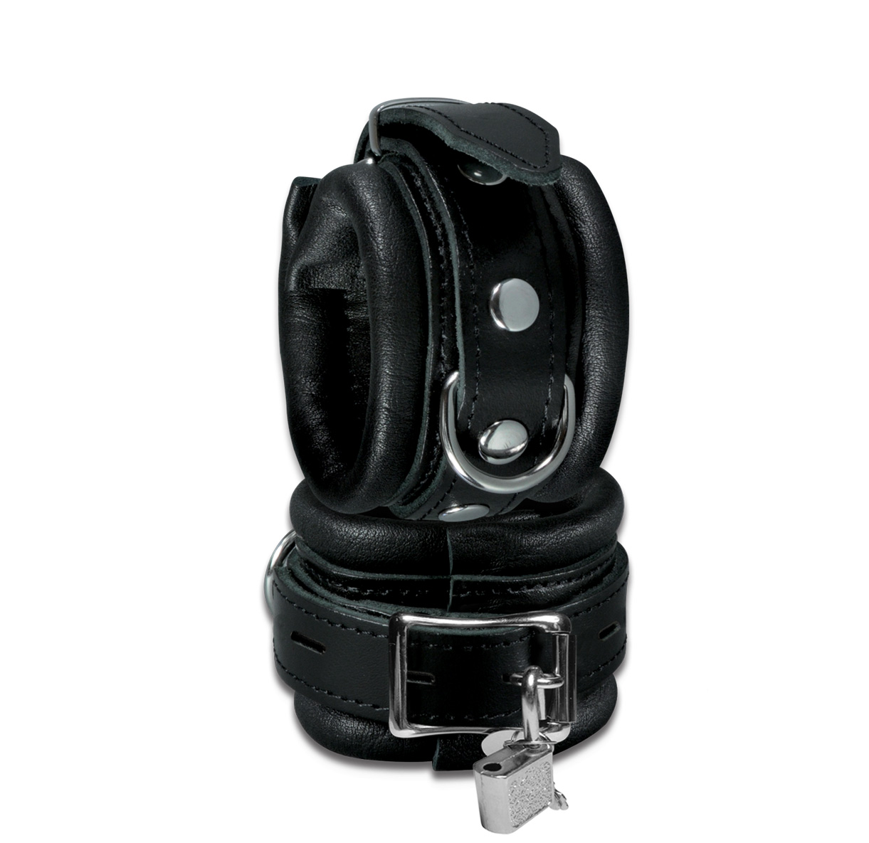 High Quality - Handfesseln schmal schwarz abschließbar